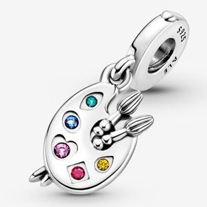 NWOT Artist's Palette Dangle Charm Sterling Silver 925